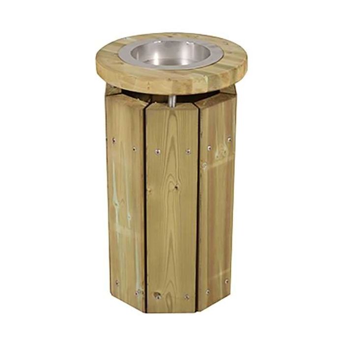 Cendrier en bois avec bac inox