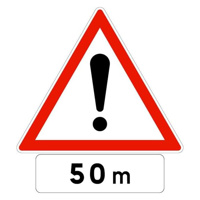 Panneau Danger A14 + Panonceau M1