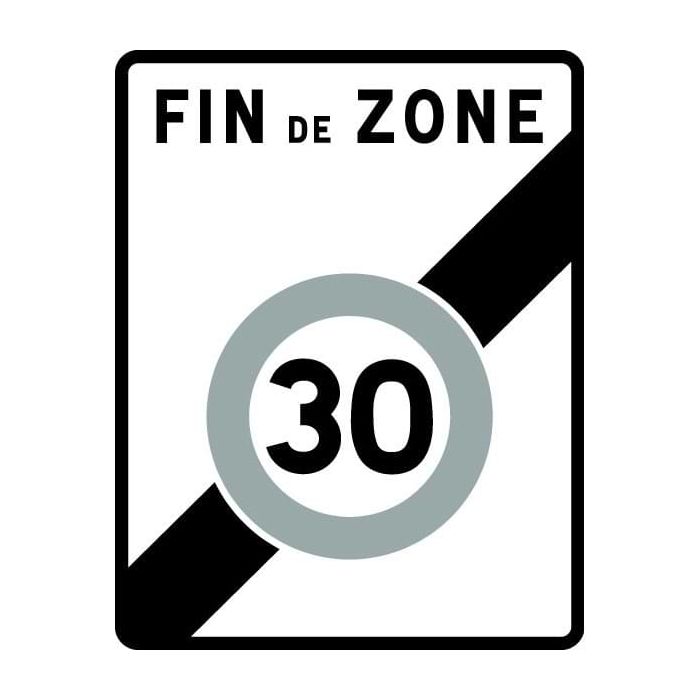 Panneau Fin de zone 30 B51