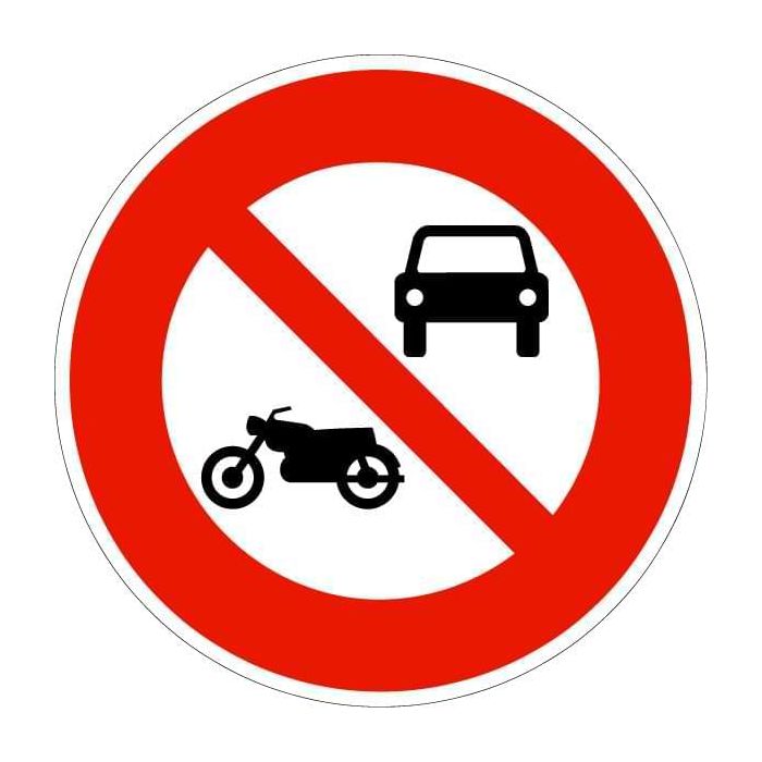 Panneau Interdiction voitures et motos B7a