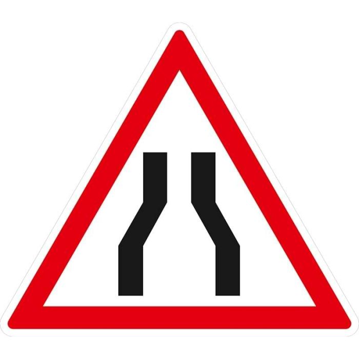 Panneau Danger Chaussée Rétrécie A3