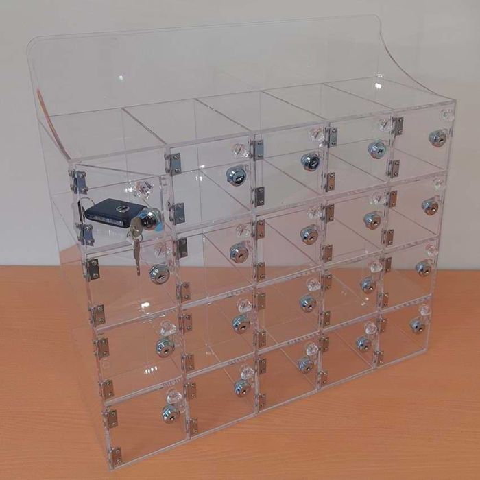 Meuble 20 casiers acrylique pour smartphones