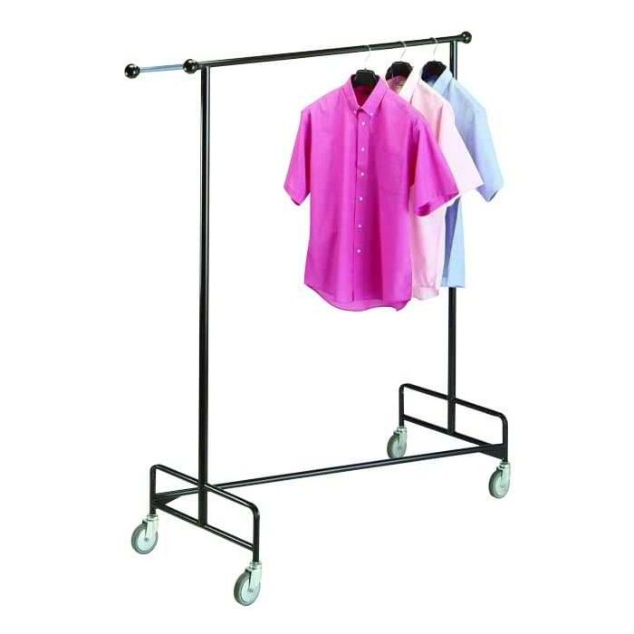 Portant Vêtements Professionnel sur Roulettes Noir