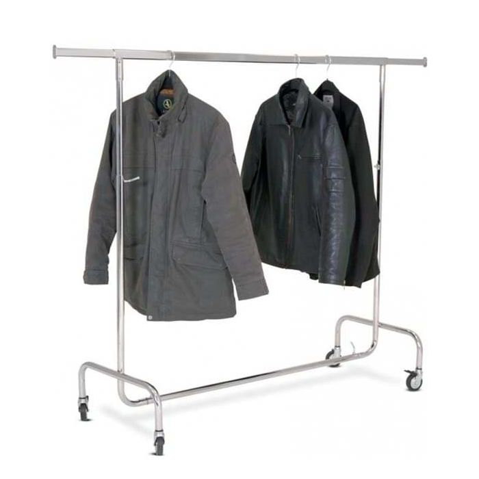 Portant Vêtements Professionnel sur Roulettes Chromé