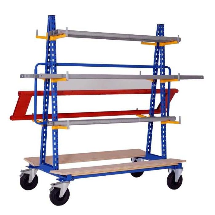 Chariot râtelier à bras sur colonne