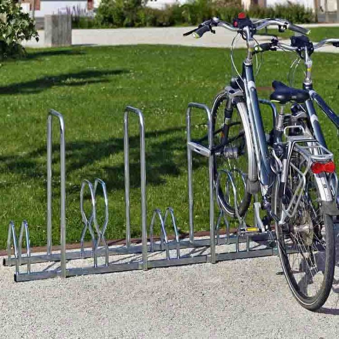 Rack vélos 2 niveaux avec arceaux antivol 3 à 5 places