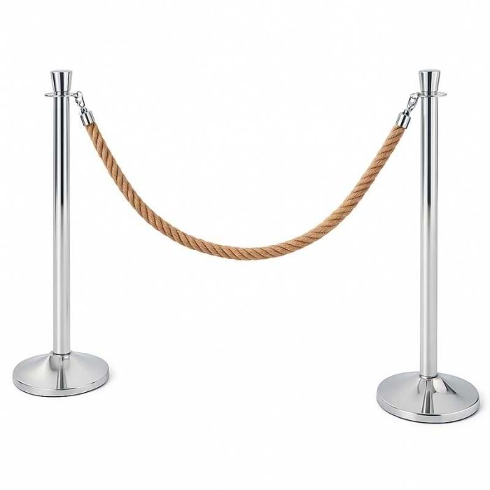 Poteau d'accueil à cordon