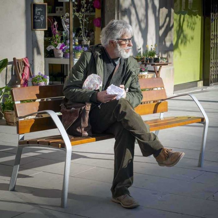 Banc public bois et fonte Cambo