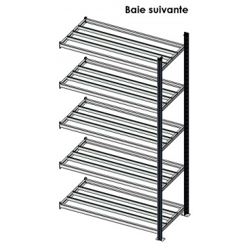 Rayonnage à rétention - H. 2000 X L. 1250 X P. 600 mm - Elément suivant