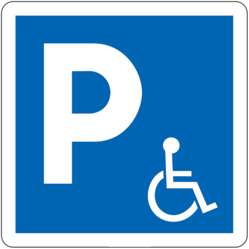 Panneau signalisation - Parking PMR - 350 mm - Classe 1